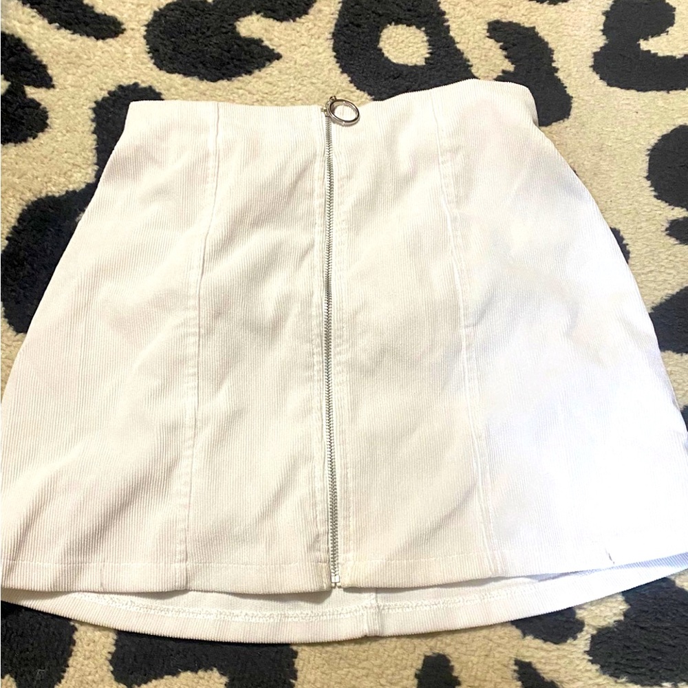 White corduroy mini skirt